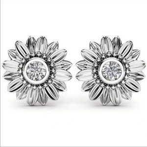 925 STERLING SILVER SUNFLOWER STUD EARRINGS